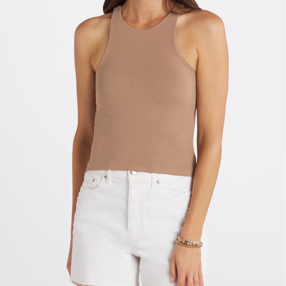 Elegant Tan Racerback Tank Top